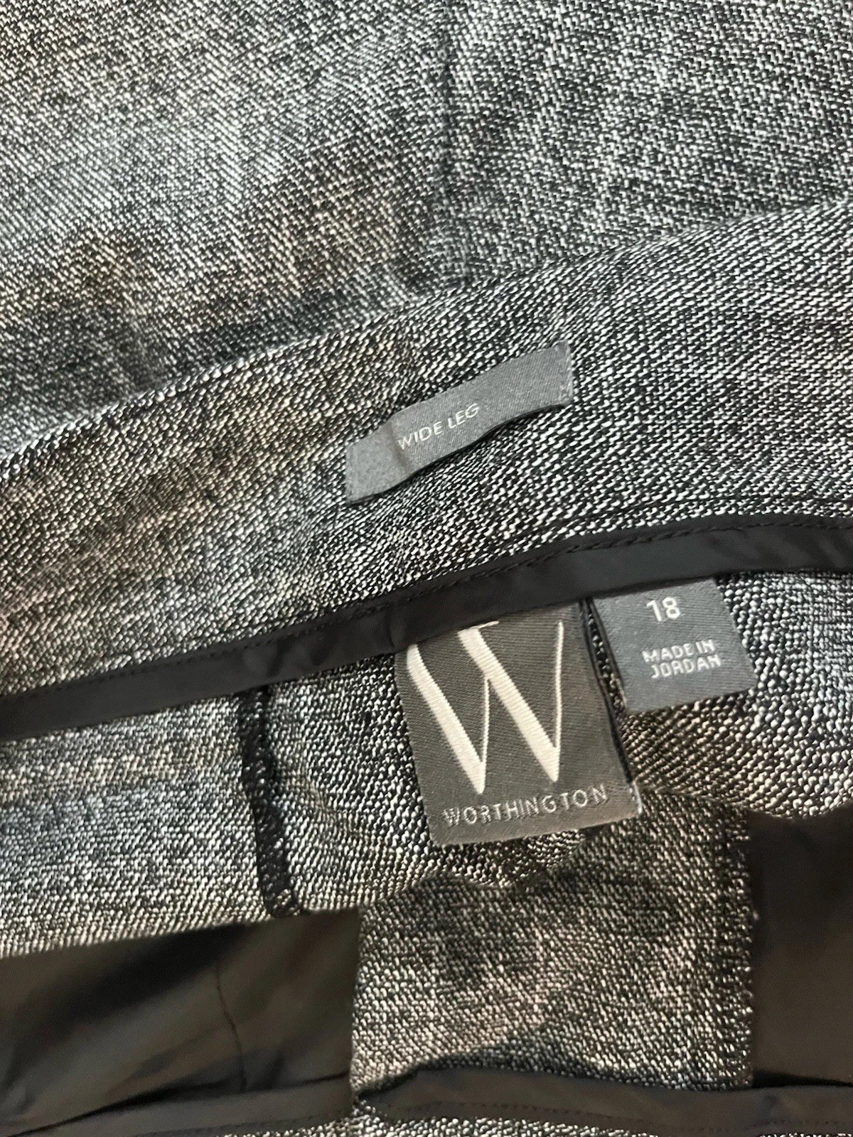 Worthington Women’s Black/Gray Wide-Leg Pleated Trousers Dress Pants Size 18