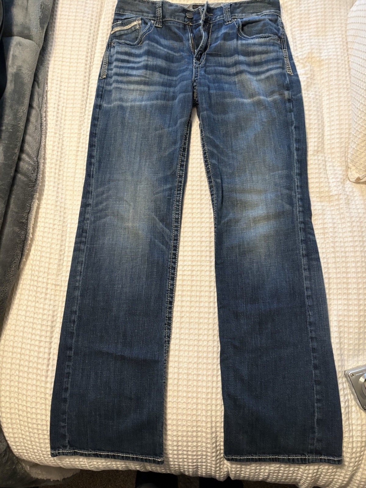 EXC! Buckle Black Fit No.11 Straight Leg Jeans Men 32 x 34 Long Stretch