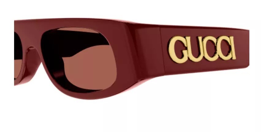 GUCCI GG1771S Burgundy Narrow Angular 1771 GG Logo Runway Fashion Sunglasses 003
