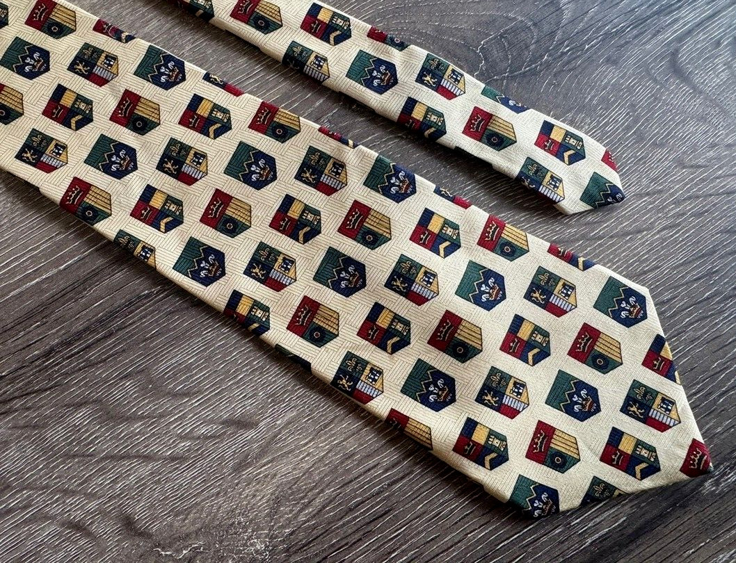 Vintage Tommy Hilfiger Shield Emblem Imported 100% Italian Silk Men’s Necktie