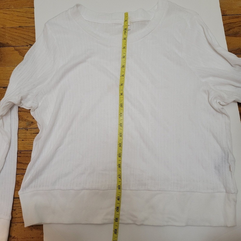 Old Navy White Pointelle Long-Sleeve Top EUC Coastal Grandma Elevated Basic