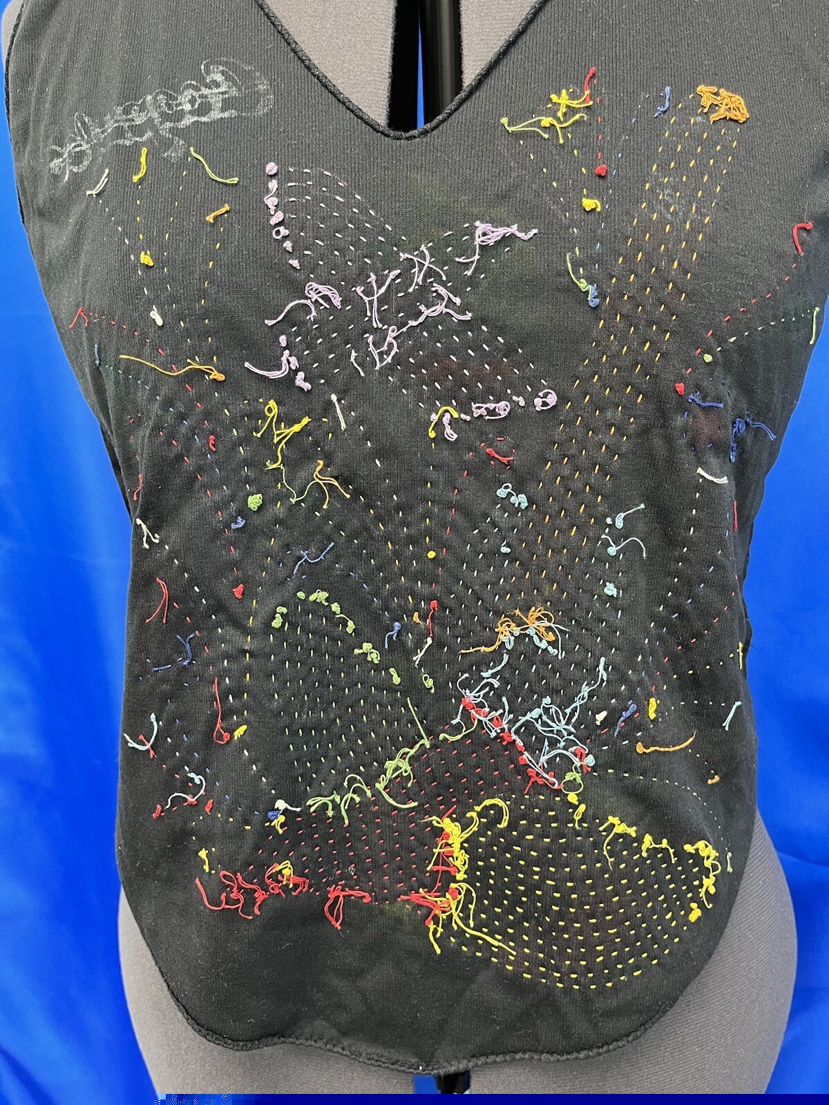 Women’s Vintage 80’s Sequin Dance Club T-Shirt M-L Black Knit Fame Flashdance 