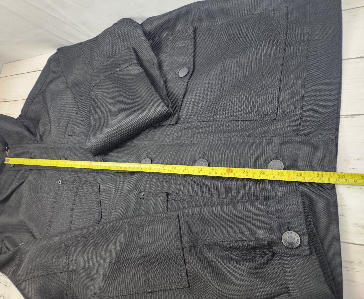Blouson Style Jacket In Black By TFG & Co., Full Zip/Button/Pockets, Men’s 2XL