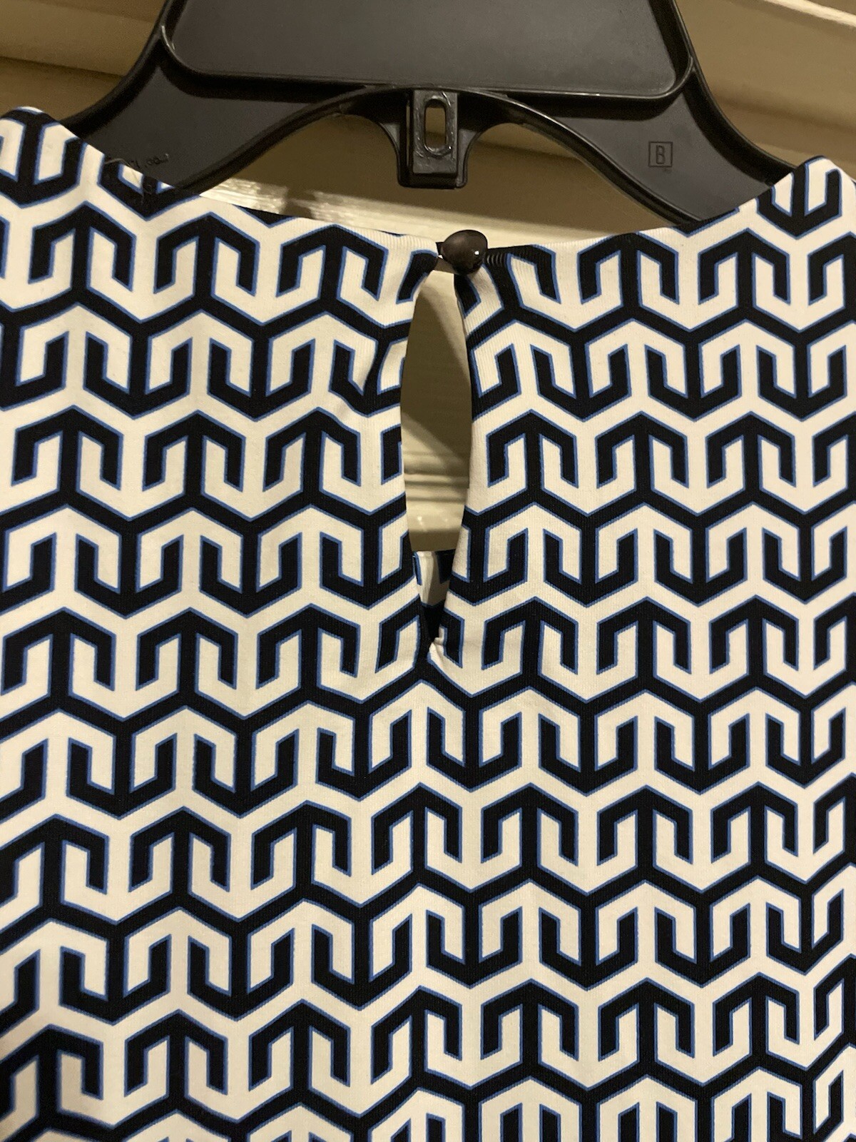 *NWOT* J. McLaughlin Catalyst Crew Neck Bainbridge Dress in Blue Geometric Print