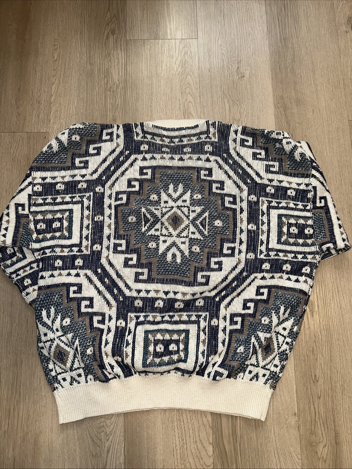 Vintage 90s Jantzen Mens XL Southwestern Geometric Knit Sweater