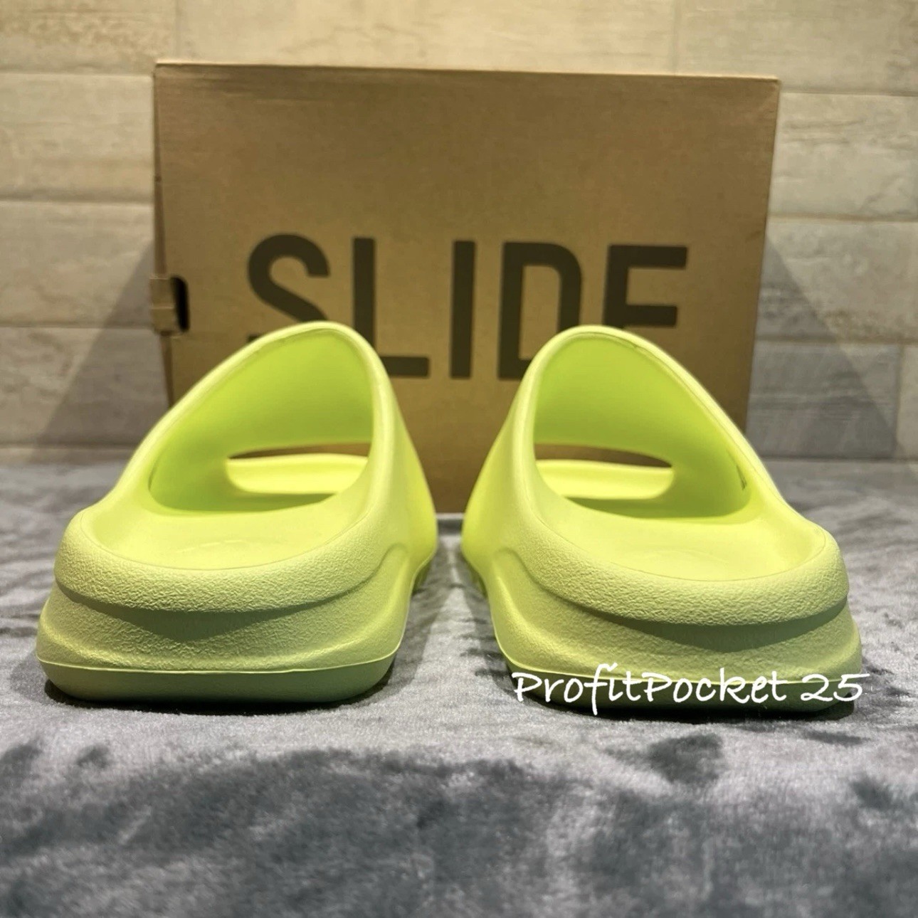 Yeezy Green Glow Sandal Slides Size 12