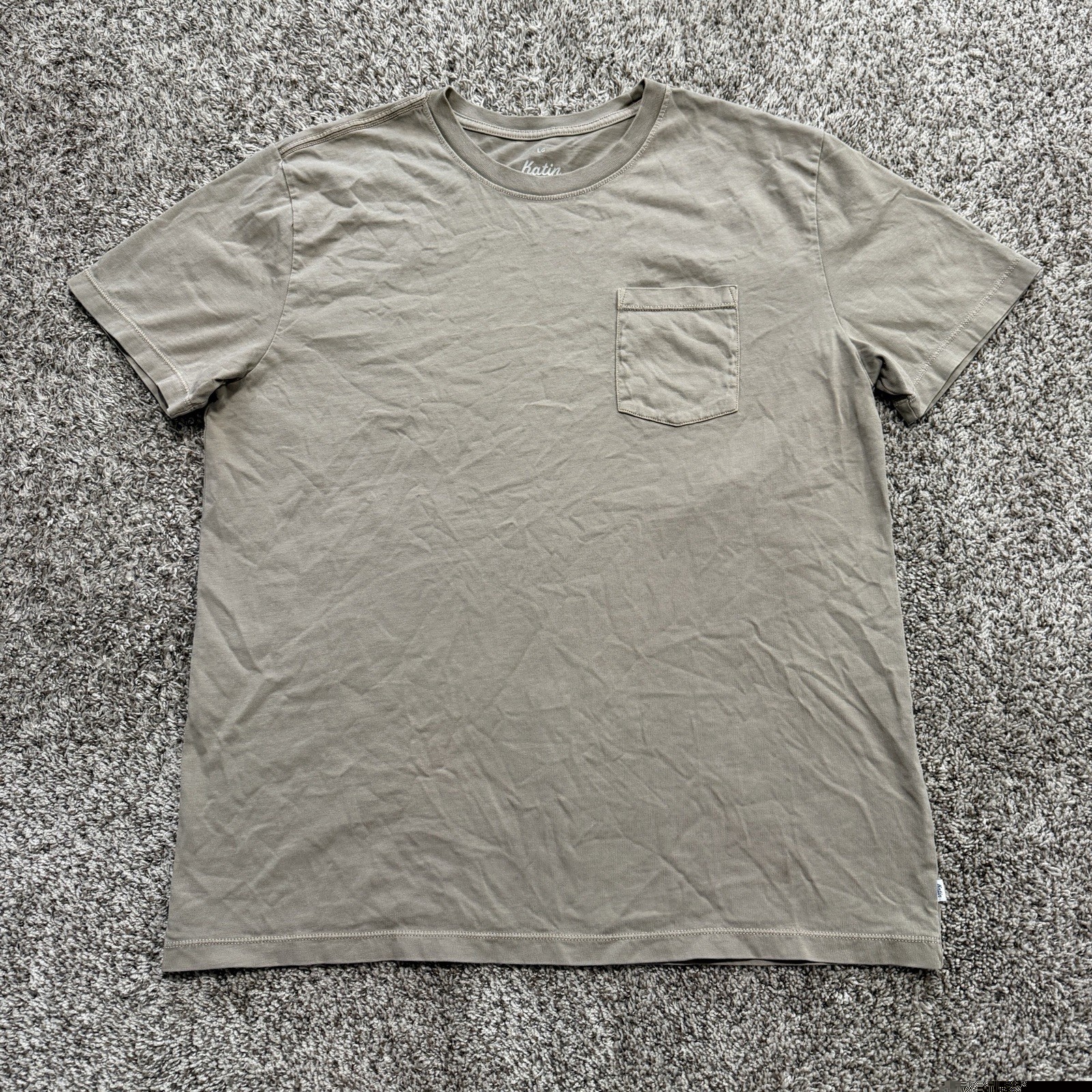 Katin Pocket Tshirt Mens Large Beige Surf Skate Beach Tee Casual