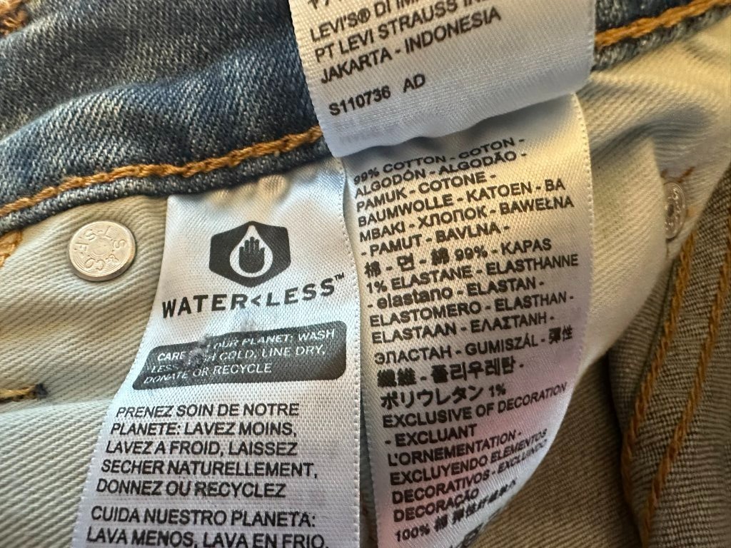 Levi’s 511 stone-washed blue 30W 29L men’s blue denim jeans stretch flat zipper