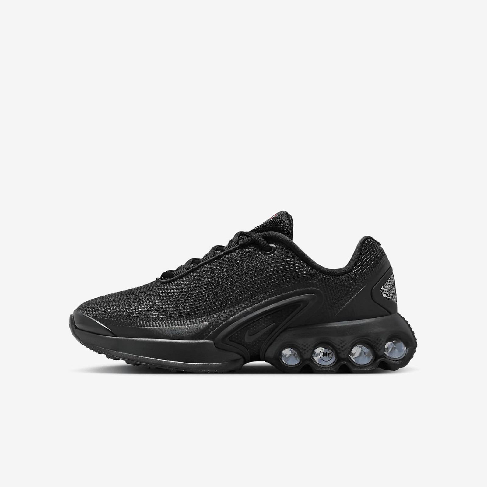 Nike Air Max Dn Big Kids’ Shoes (FB8987-004, Black/Black/Metallic Dark Grey) Siz