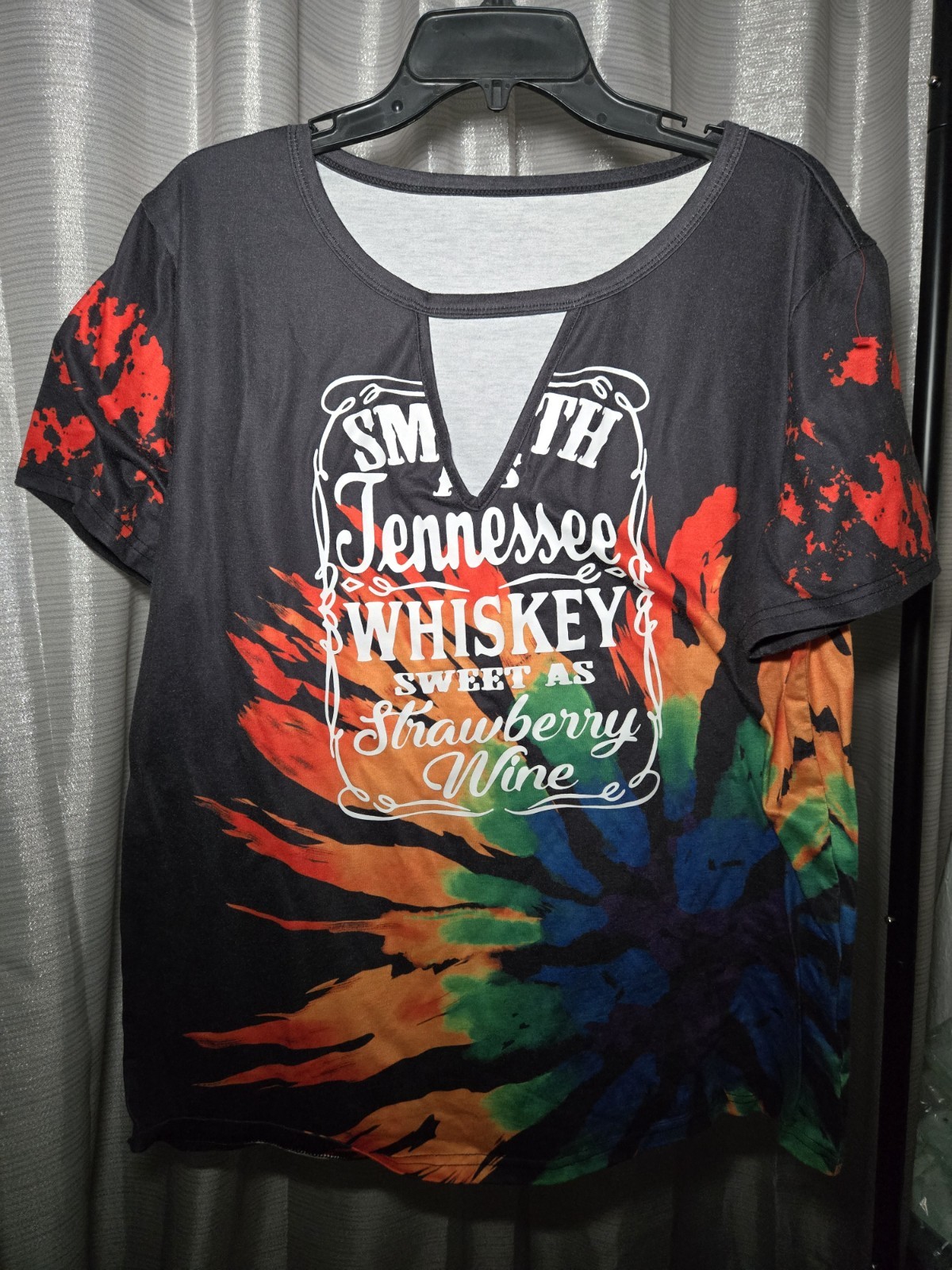 Smooth as Tennessee Whiskey sweet as strawberry wine womens tee shirt tie dye