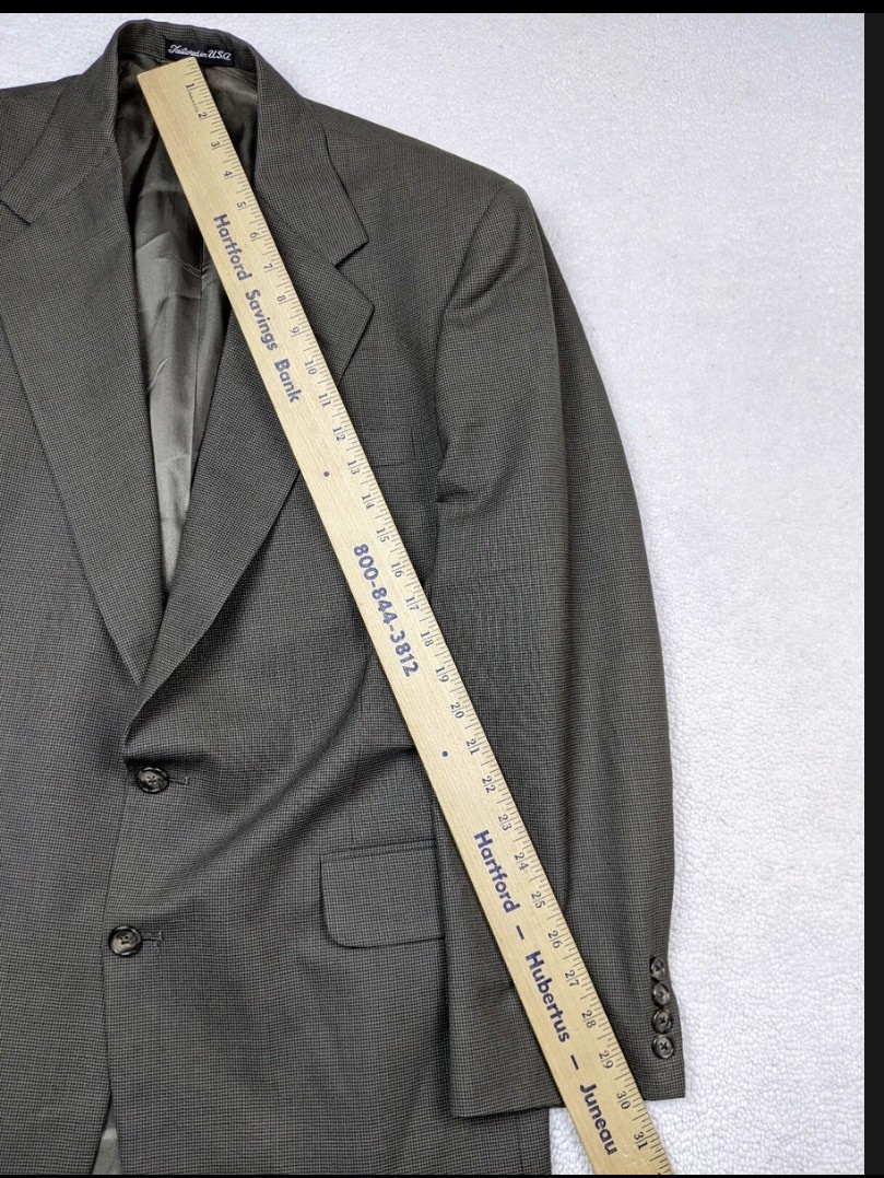 Tom James Mens 44R Jacket Gray Houndstooth Blazer Sport Coat USA Union