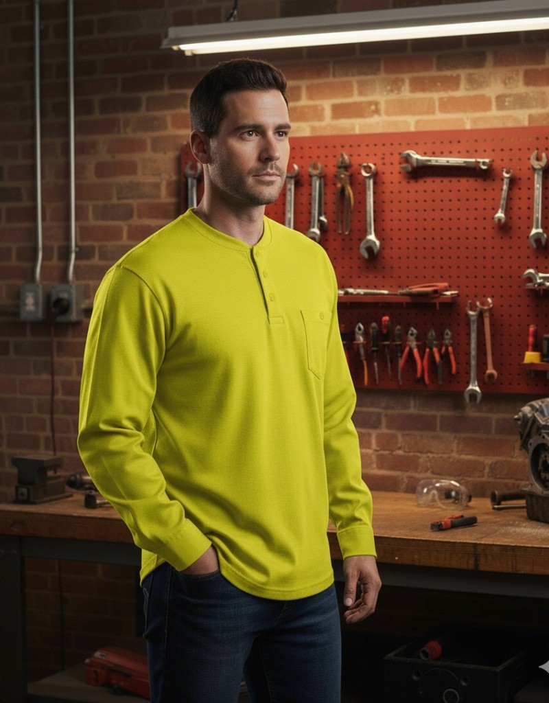 Flame Resistant FR Henley Style T-Shirts