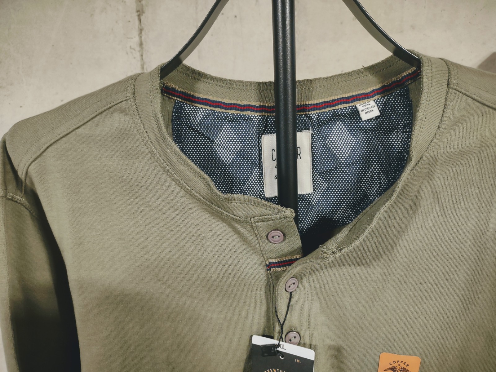 NWT – Copper & Oak Supply – Men’s LS Quarter Button Pullover – Fern Green – XL