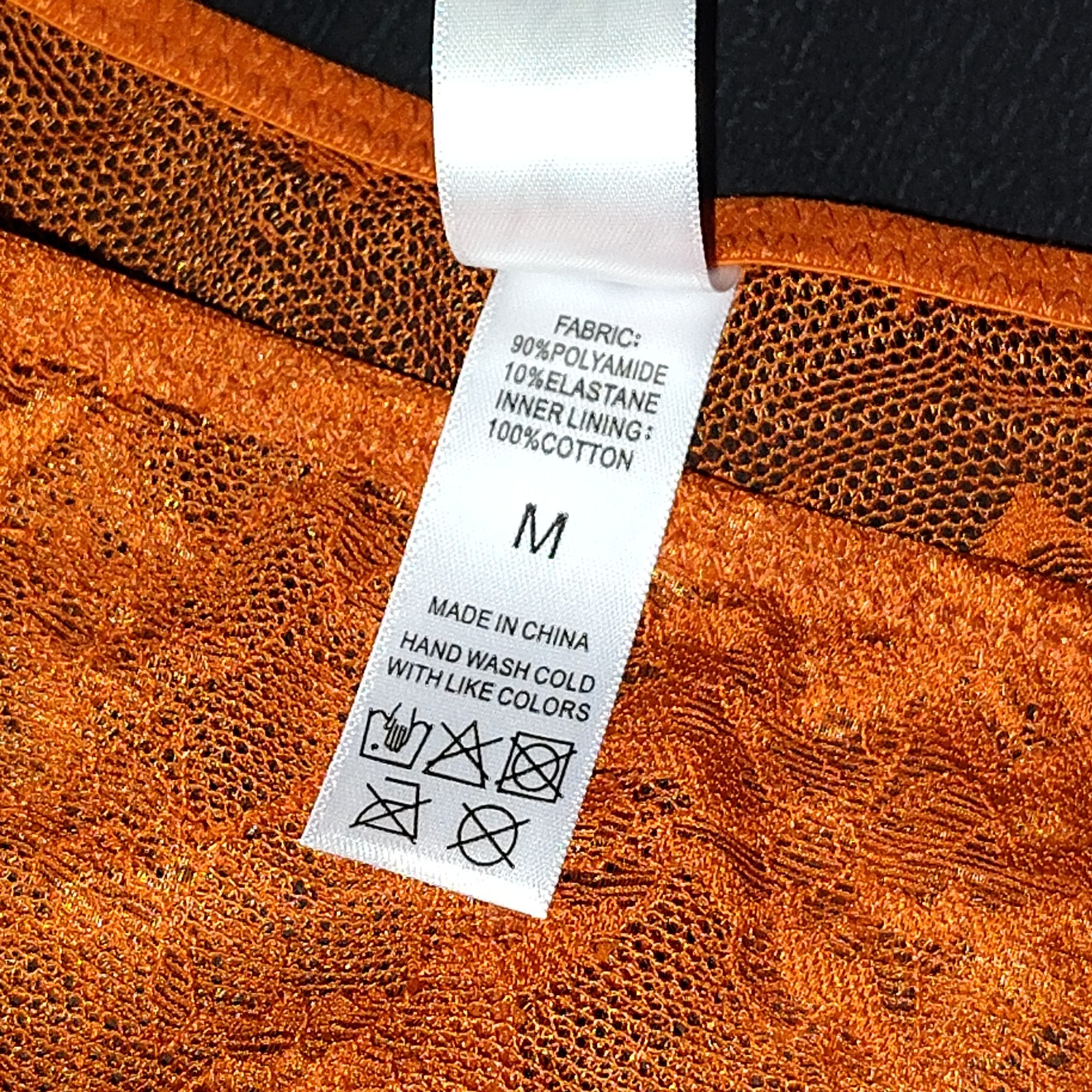 Lingerie Scallop Trim Lace Thong M Size Luvlette Orange Color