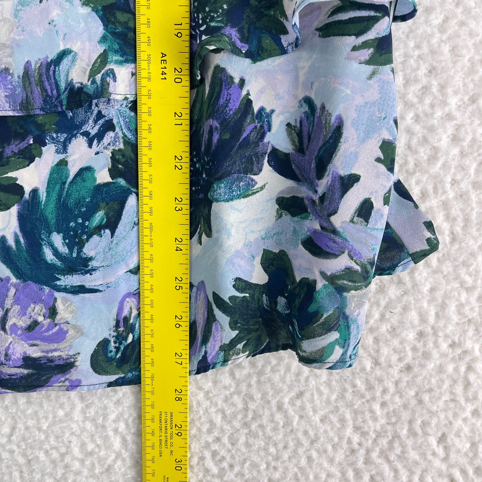 Ava & Viv Floral Flutter Sleeve Shirt Womens Plus 1X V-Neck Short Sleeve Top