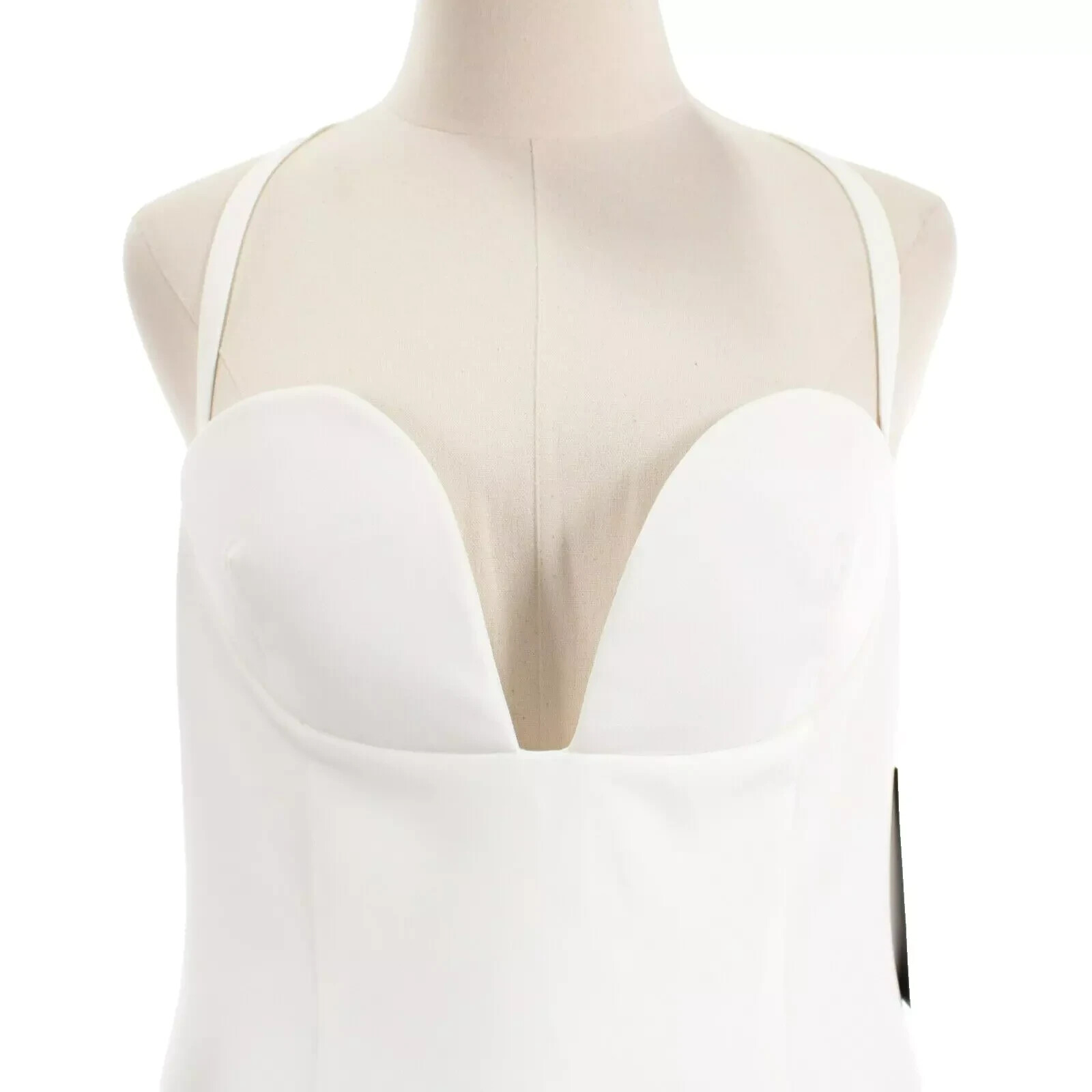 Retrofete NWD Cheryl Bustier Halter Midi Dress Size Large in Solid White