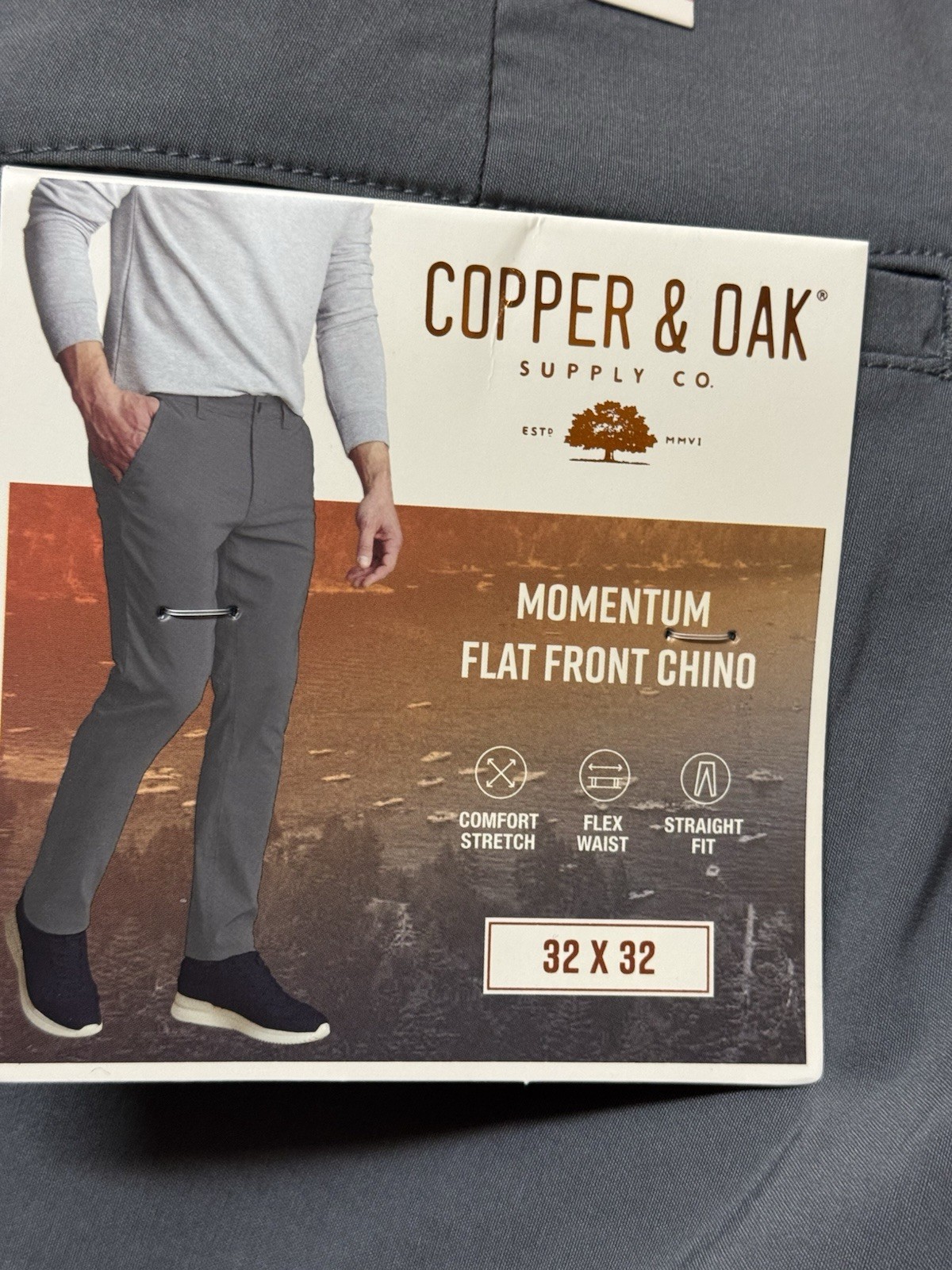 Copper & Oak NWT Men’s Momentum Tech Stretch Pants Gray 32×32 new