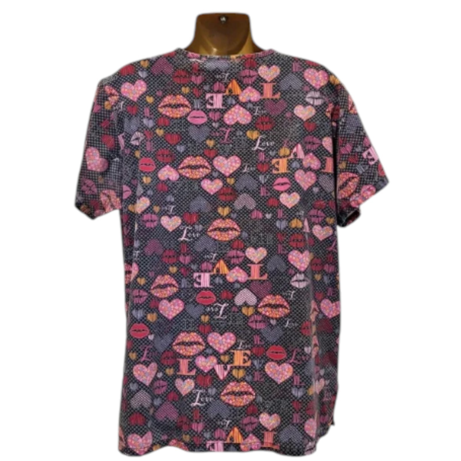 UA Scrubs Medium Whimsical Top V-Neck Side Slits Double and Single Pockets