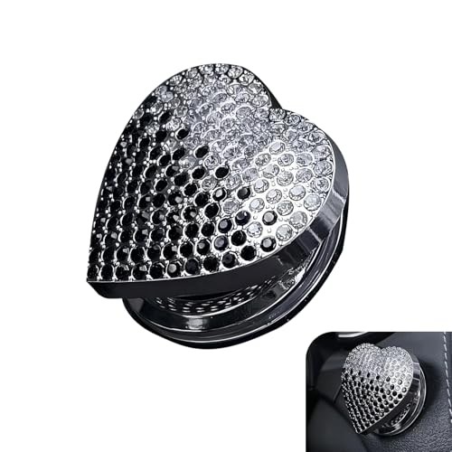 Bling Push Start Button Cover, Crystal Rhinestone Engine Start black-white