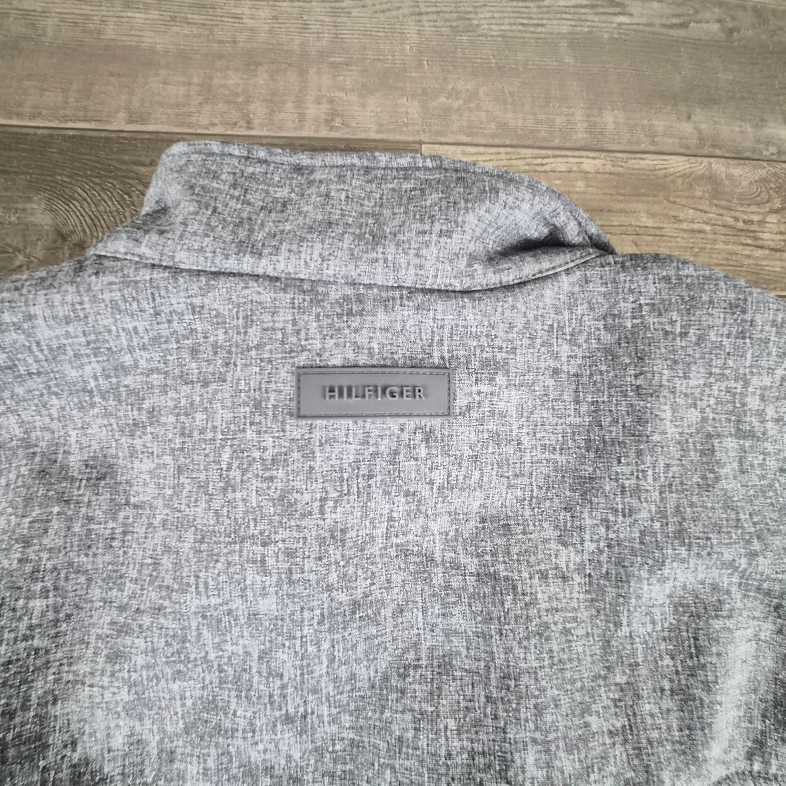 Tommy Hilfiger Softshell Jacket Mens XL Gray Full Zip Fleece Lined Zip Pockets