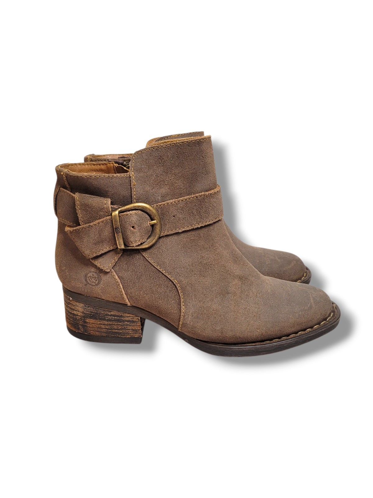 Born Morocco Distressed Tan Rugged Boho Leather Ankle Boots Size 5.5 EU 35