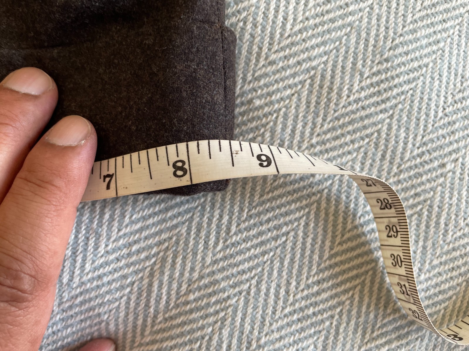 Natalino Brown Wool Flannel Pleated Trousers, Made in Italy, Size 54 (35×29)