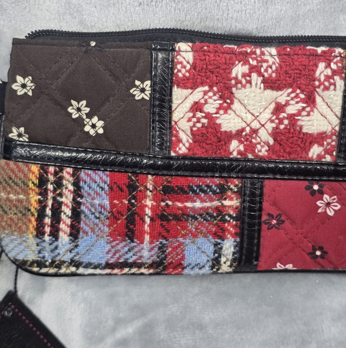 Vera Bradley Patchwork Quilt Wristlet, Wallet, or Clutch Purse Top Zip Close NWT