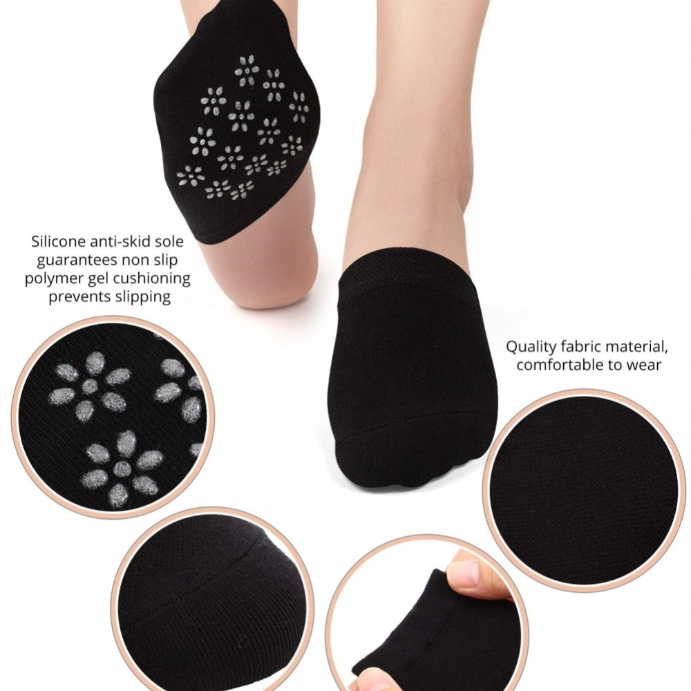 8× Invisible Toe Socks Womens for Mules Half Socks Toe Topper Covers Non-slip US