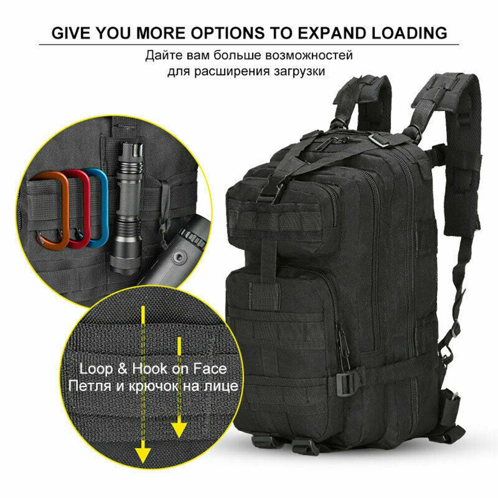 30L-70L Large Military Tactical Backpack For Men Molle Daypack 3 Day Bug Out Bag