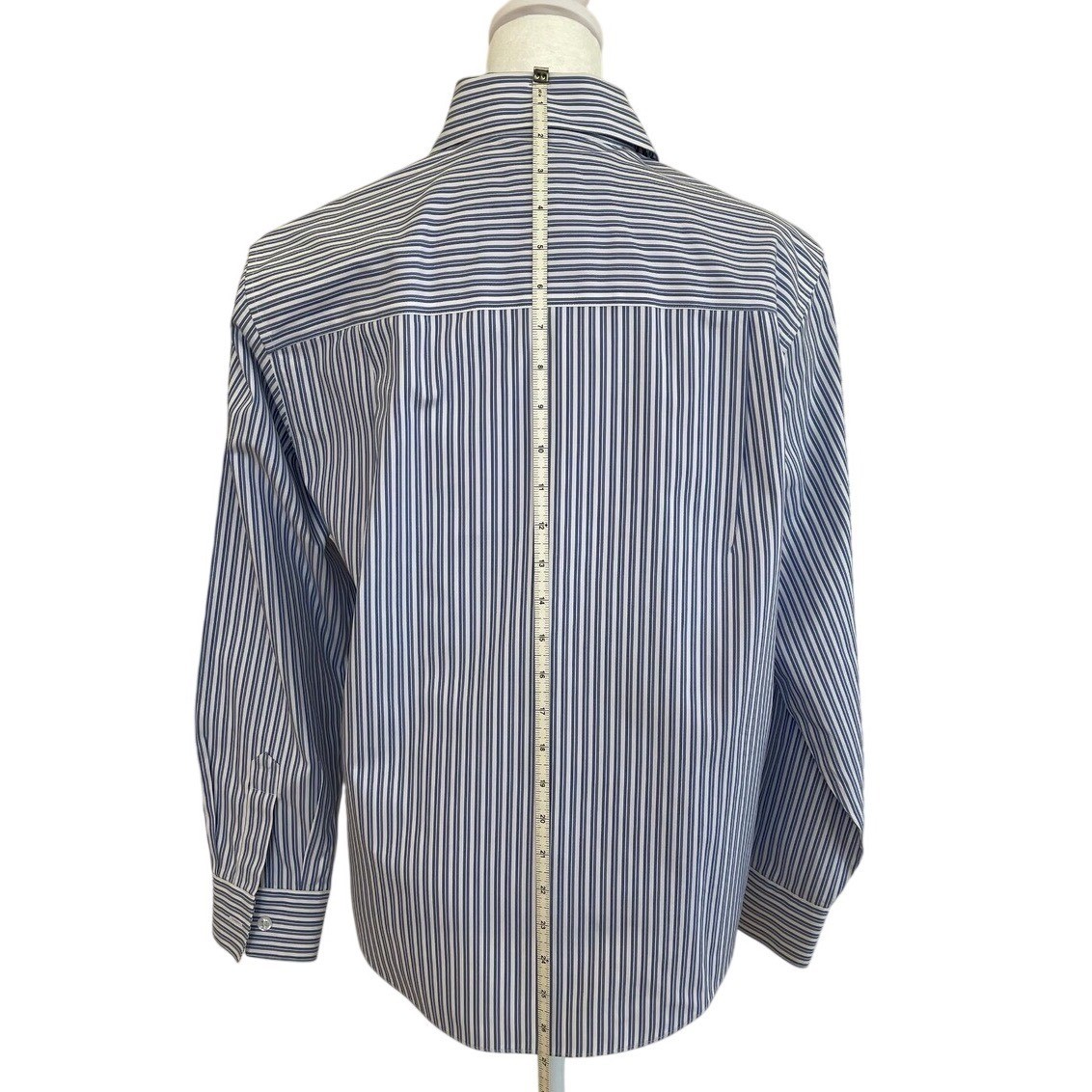Talbots Petites Blue White Striped Wrinkle Resistant Button Down Shirt Size 10P