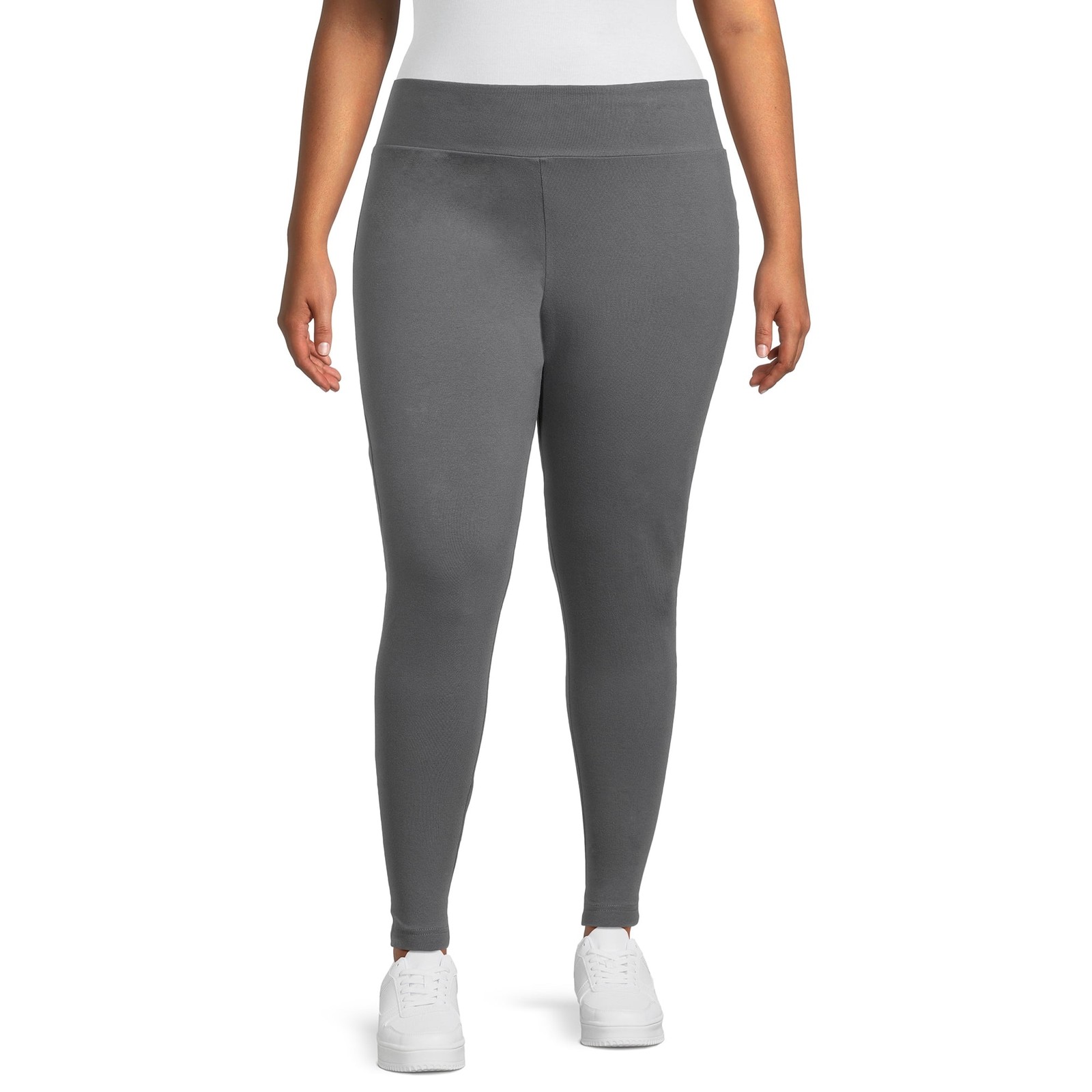 Terra & Sky Women’s Gray High Waist Ankle Length Leggings – Size: 4X (28W-30W)