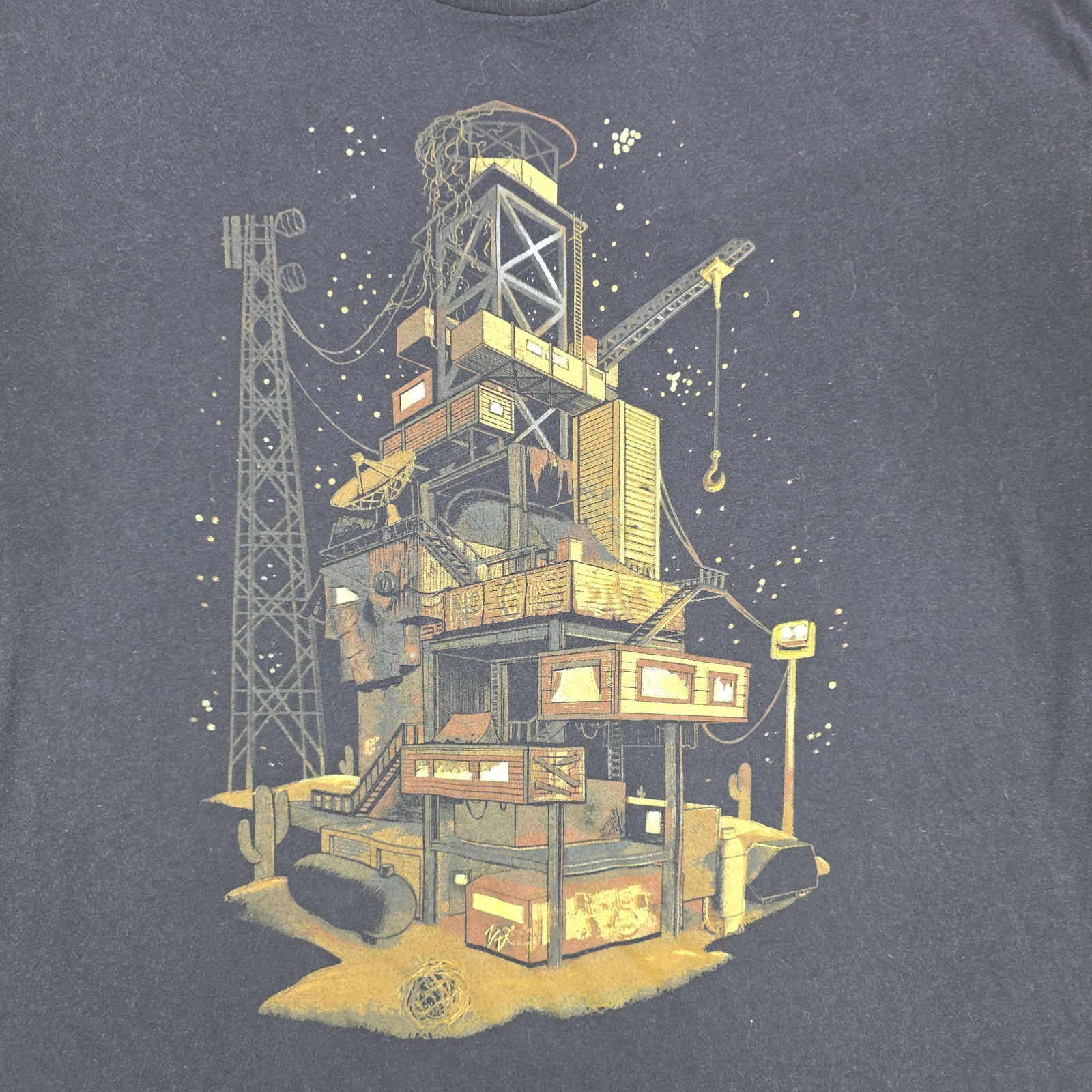 Into The Am Shirt Adult XL Black Graphic Space Stars Western Shipping Container