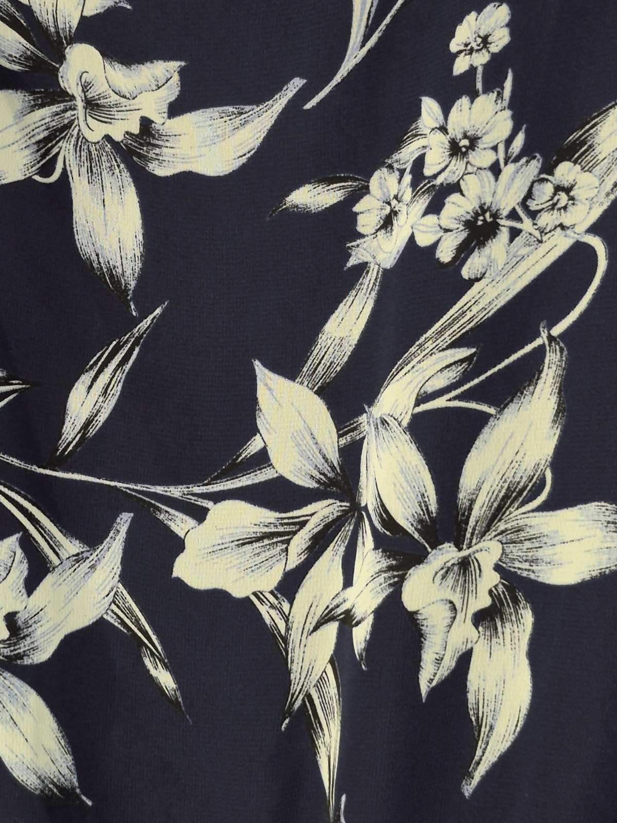 Just Taylor Women’s Dress Size 6 Navy & White Floral Sheer Lined 3/4 Sleeve