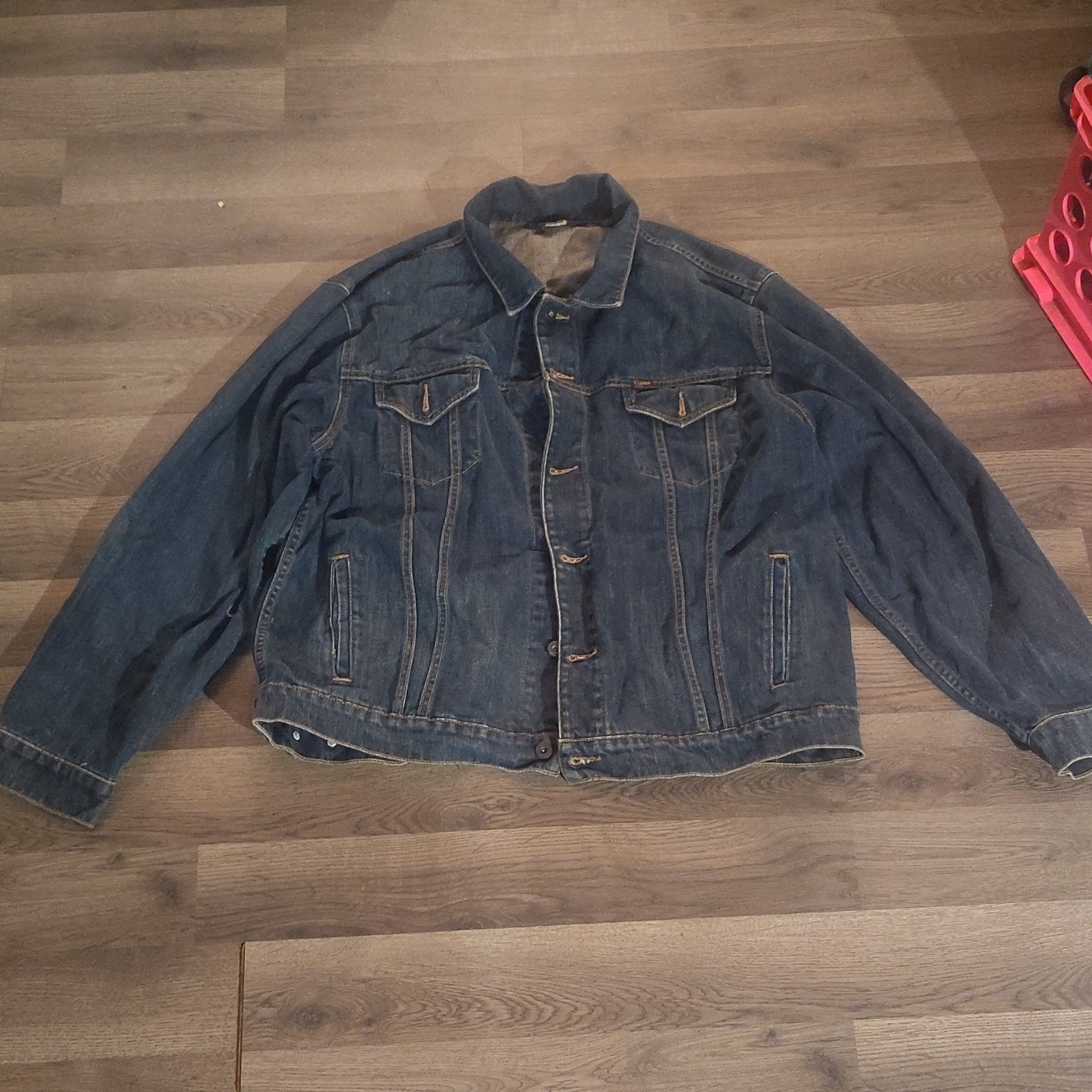 Polo Jeans Co. Ralph Lauren Men’s Blue Denim Jacket XL Button Logo Pockets Short