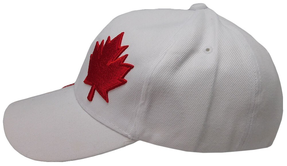 Canada Canadian Maple Leaf Country Letters Flag White Hat Cap 3D embroidered