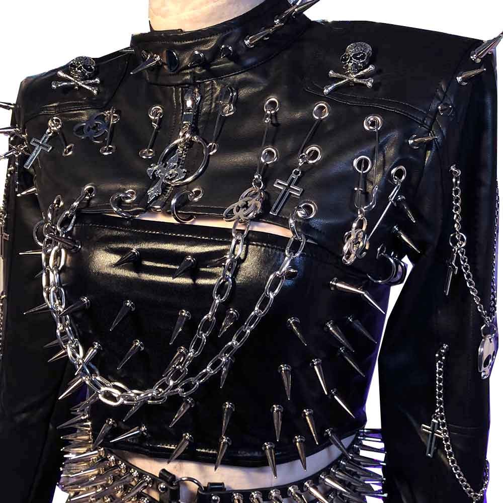 Goth Tops Spiked Emo Clothing Y2K Punk Rock Clothes Gothic Tank Grunge