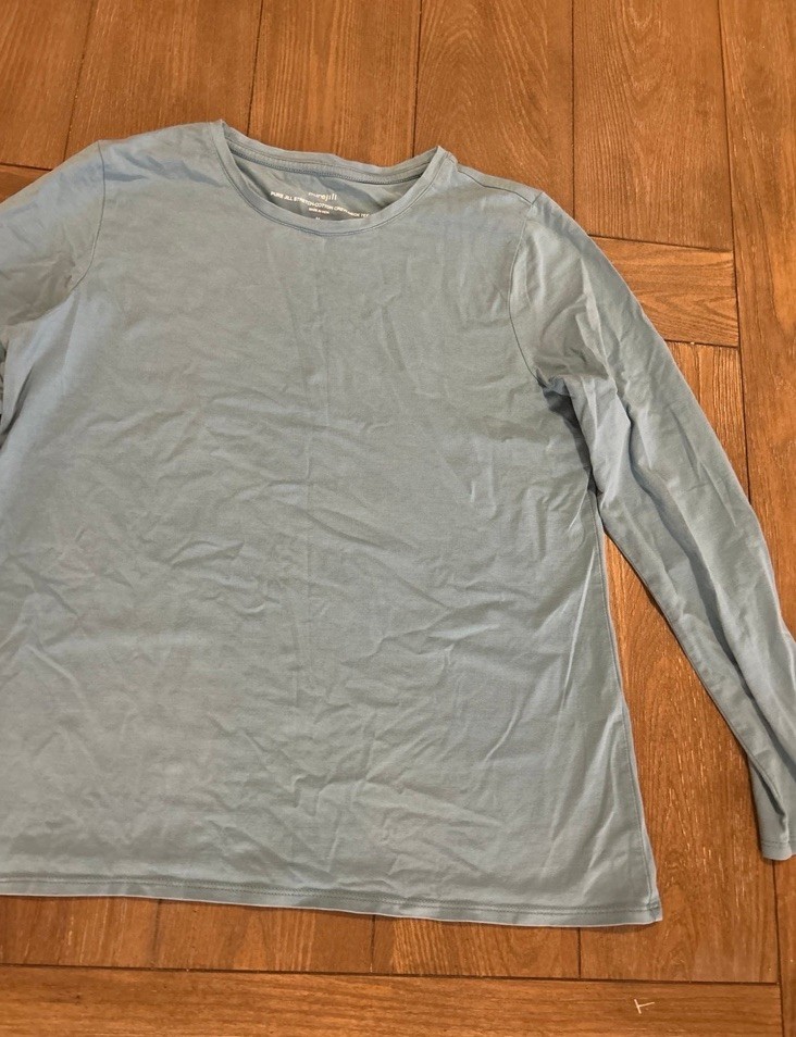 purejill Pima Cotton Stretch Crew Neck Long Sleeve T-Shirt Women’s M Petite