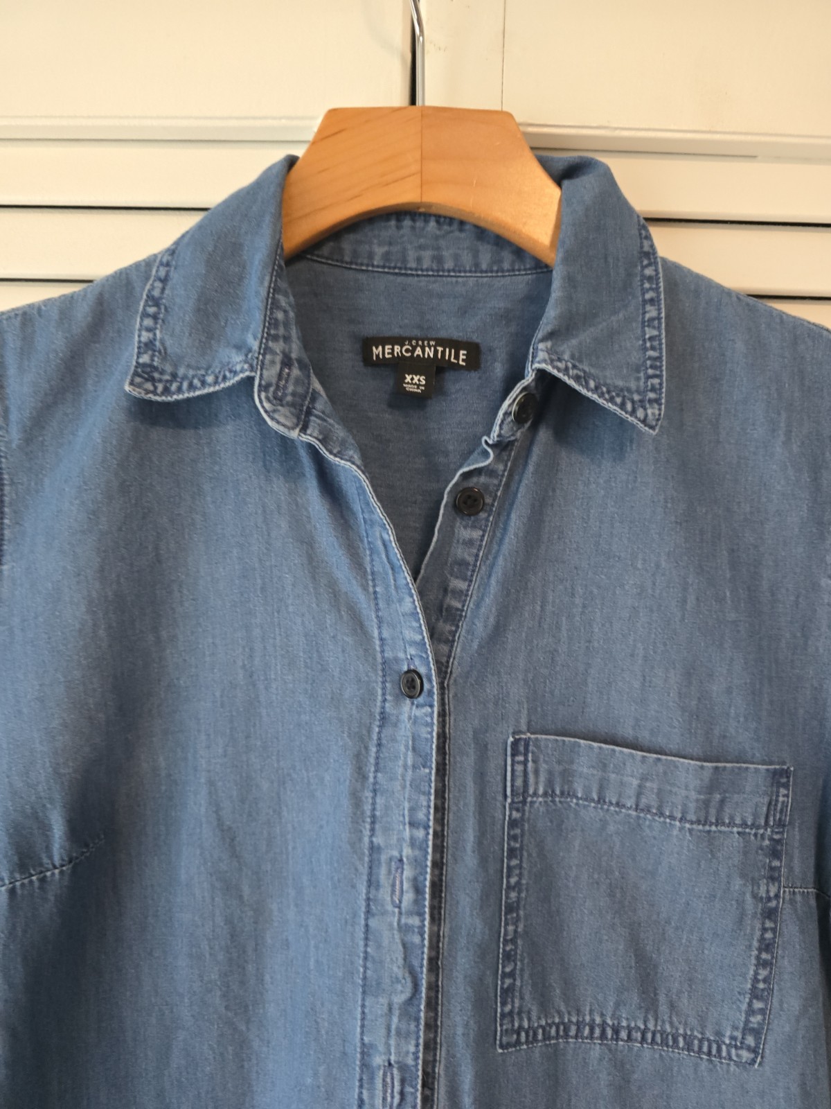 J.CREW Factory Mercantile Chambray Denim Shift Dress Women Size XXS 2XS