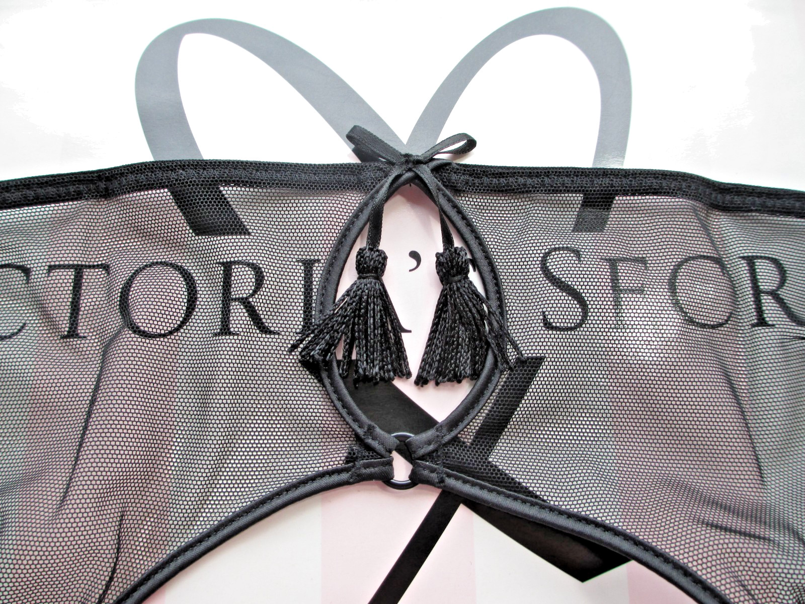 VICTORIA’S SECRET VERY SEXY Tassel Back Open String Bikini Panty Black S M L XL