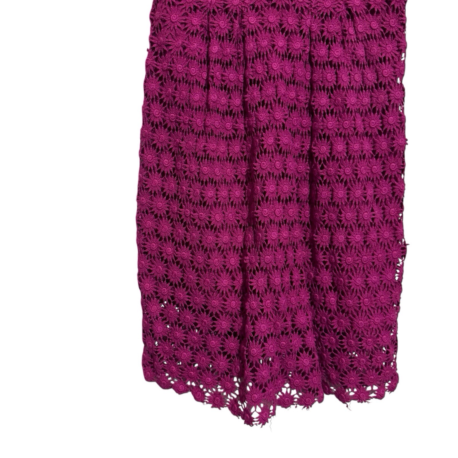 Yoana Baraschi SZ 2 Purple Crochet Floral Fit And Flare Dress Crochet Cocktail