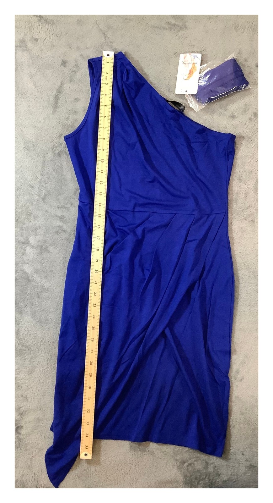 PRETTYGARDEN Royal Blue One Shoulder Ruched Bodycon Dress Size M NWT Cocktail