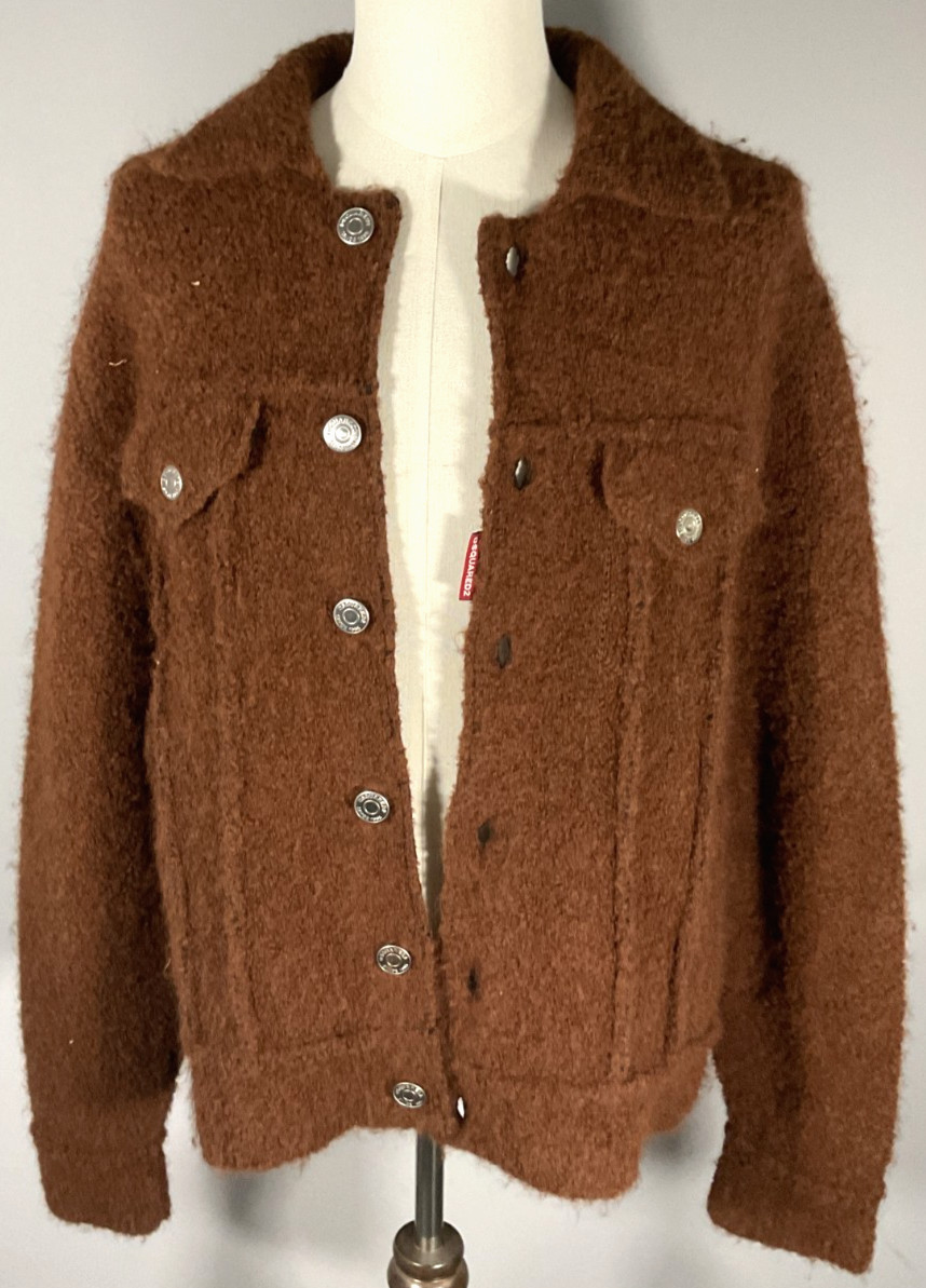 Dsquared2 Knit Worker Men’s Size L Brown Jacket NWOT