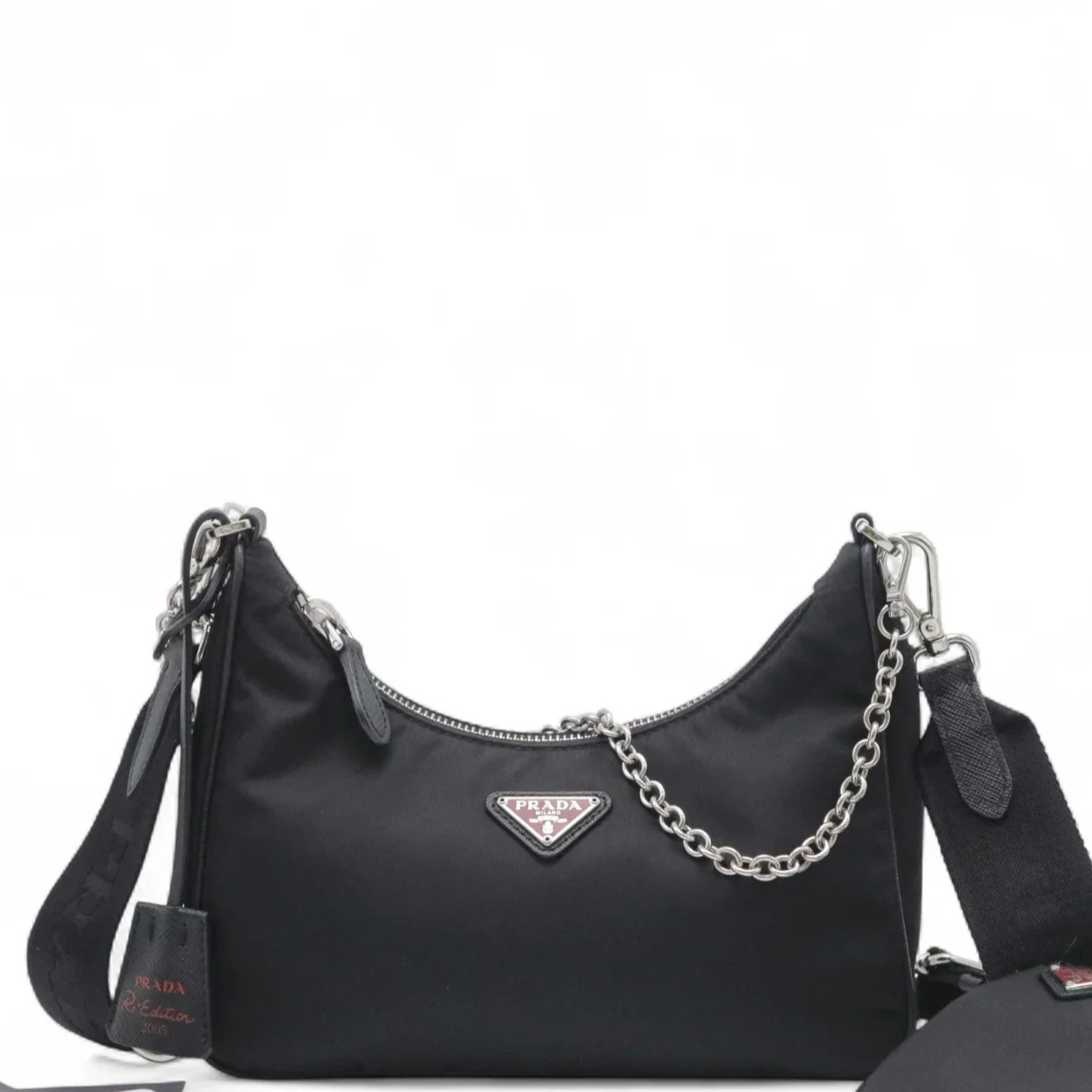 Prada Re Edition 2005 Shoulder Bag Black Tessuto Nylon (mm060526a5r)
