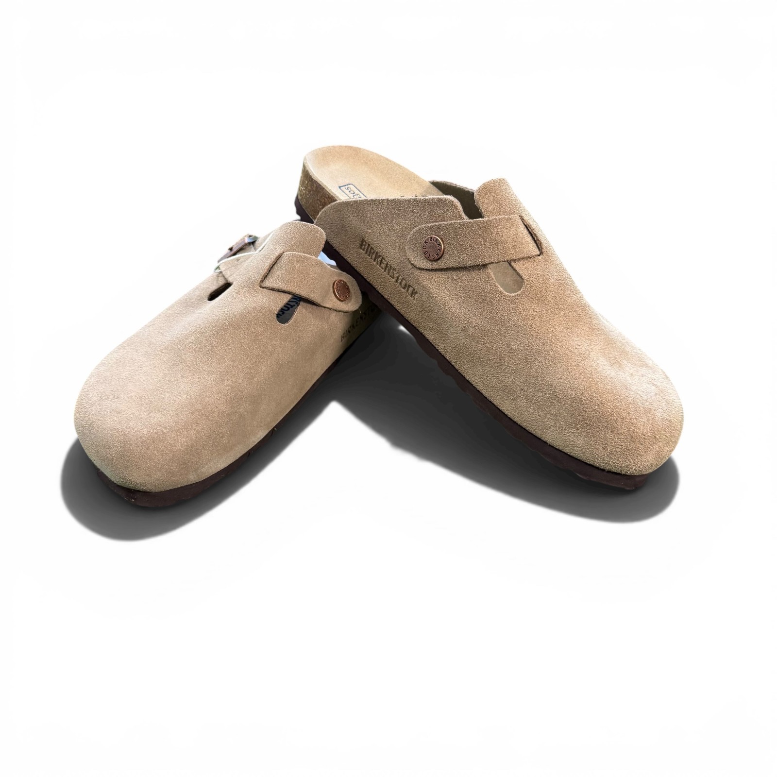 Birkenstock Boston Clogs Taupe & Gray