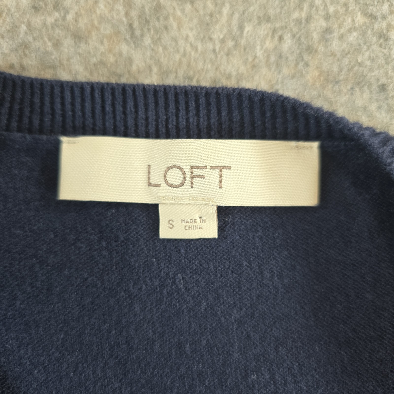 LOFT by Ann Taylor Navy Blue Short Sleeve Light Sweater Size Small Double Layer