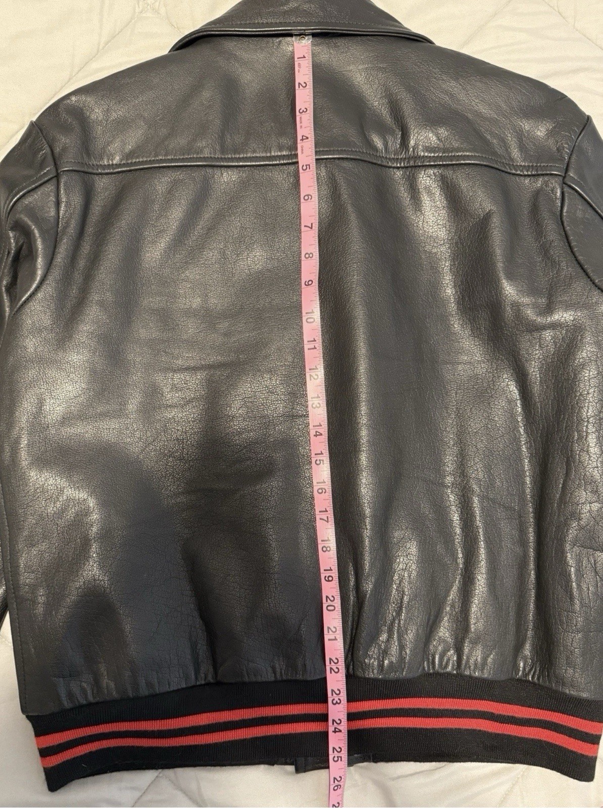 Straight To Hell (Baron) black and red Leather Jacket Red Lined Zip/Snap Size 46