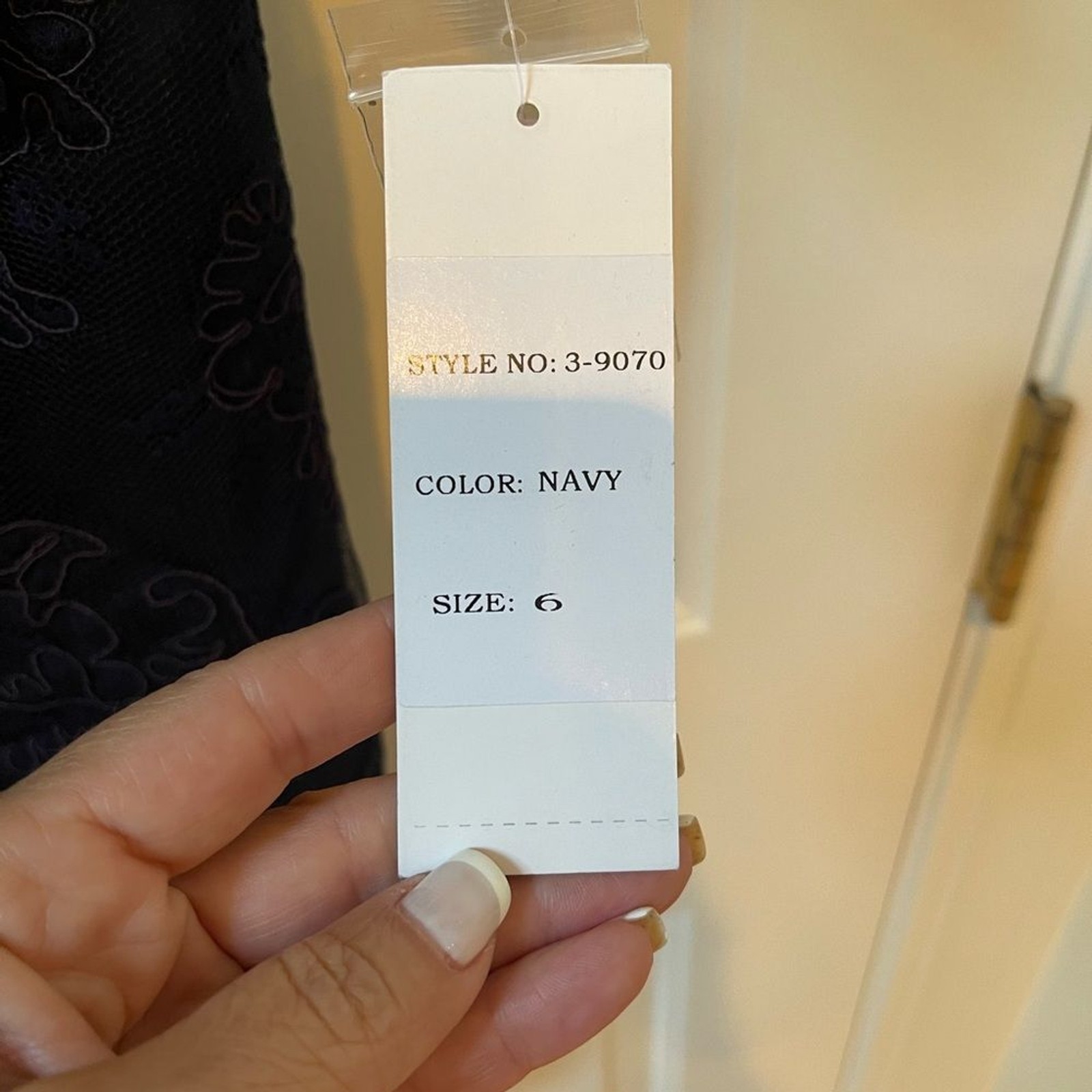 Teri Jon by Rickie Freeman Navy Cocktail Wedding Dress Size 6