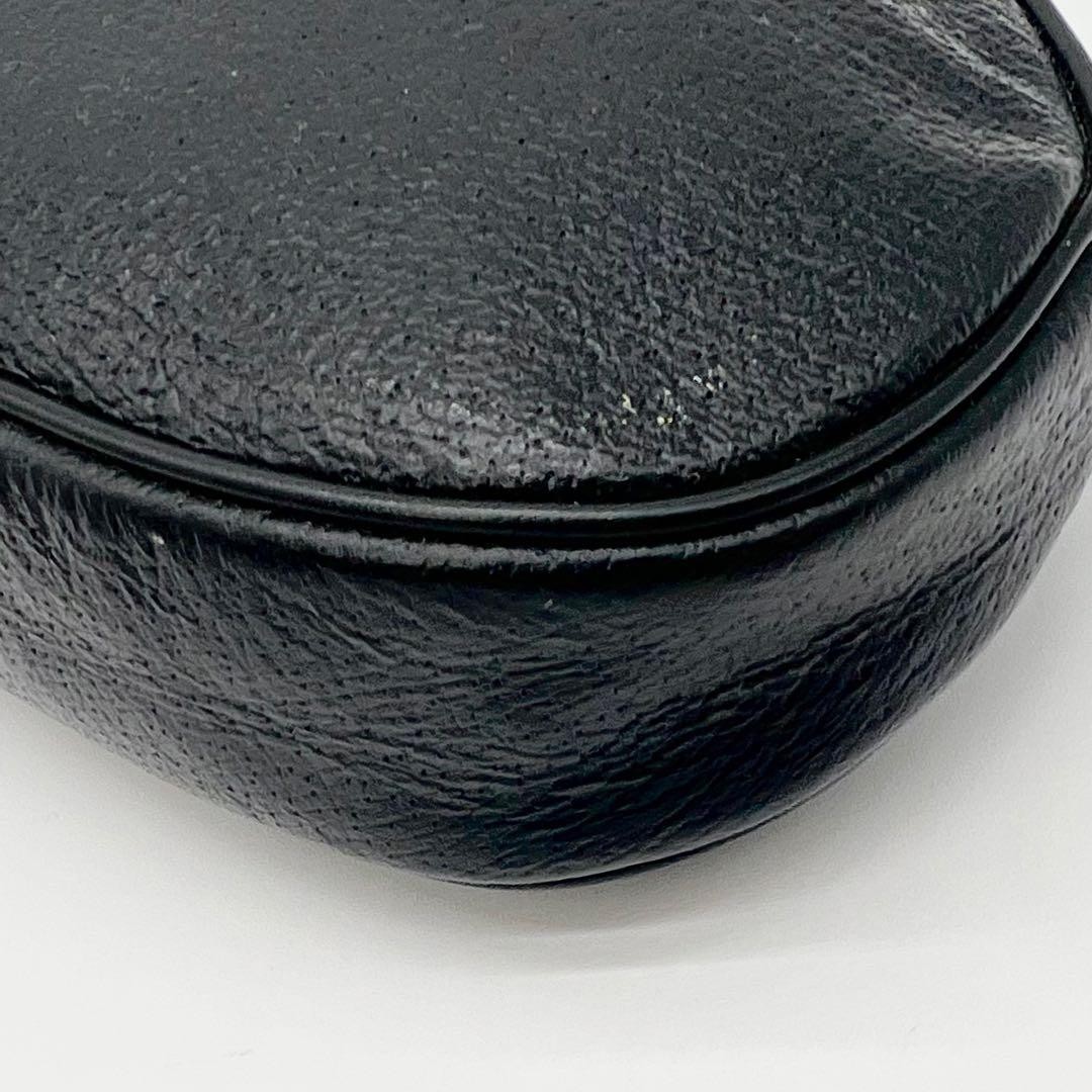 GUCCI Vintage Interlocking G Pouch Clutch Bag Black Leather Italy