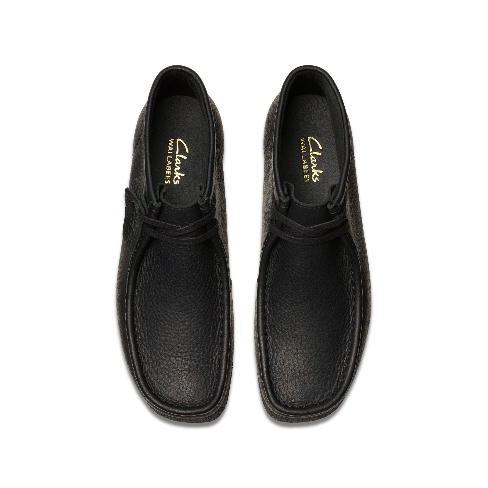 New Men Clarks Wallabee Evo Black Leather Rubber Bottom Comfortable Lace Shoes