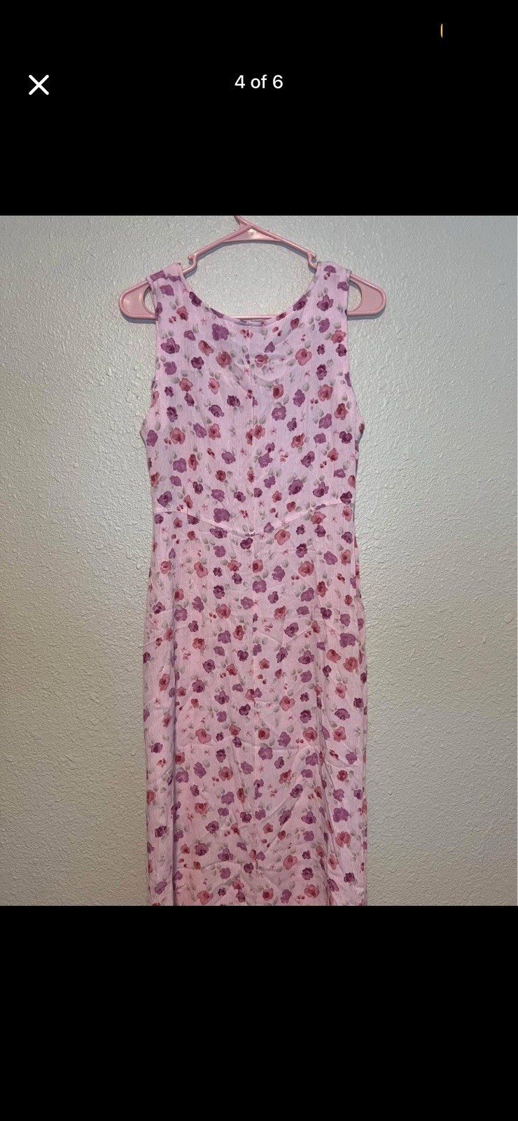 Rabbit Rabbit Designs Pink Floral Maxi Dress L V-Neck Knit Lace Layered Cardigan